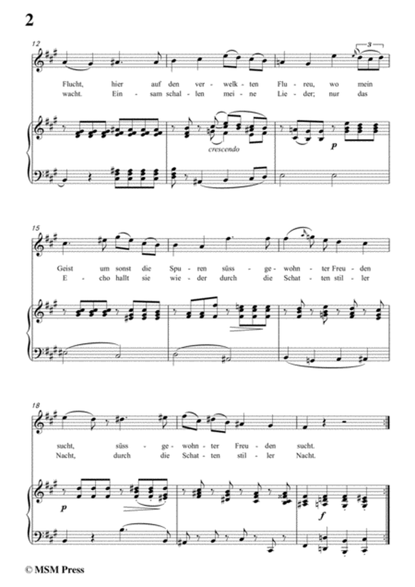 Schubert-Der Sänger am Felsen,in A Major,for Voice&Piano image number null