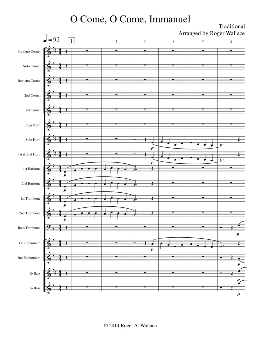 O Come, O Come, Immanuel (Emmanuel) Brass Band scores gallery preview page 1