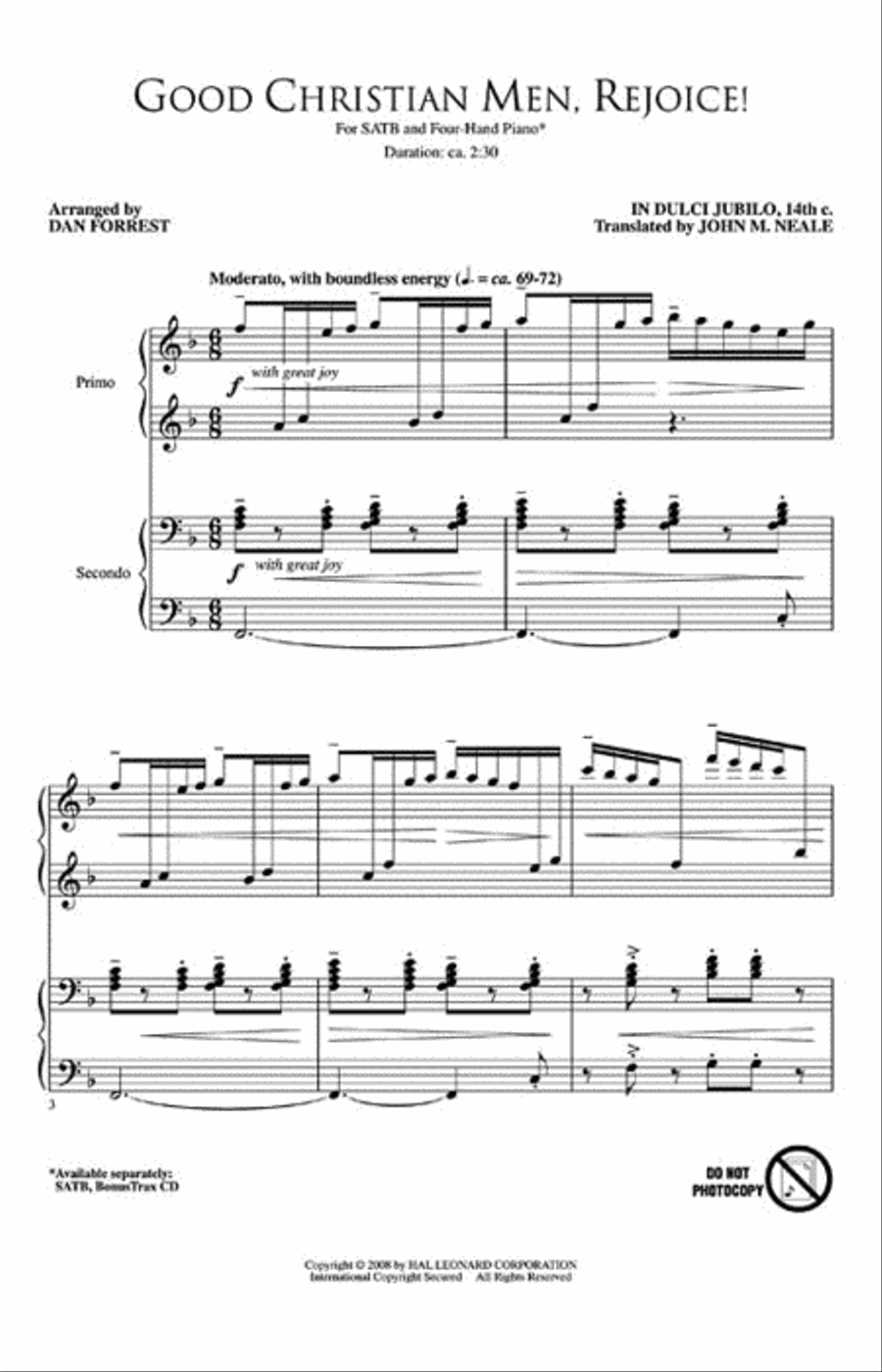 Good Christian Men, Rejoice! 4-Part scores gallery preview page 2