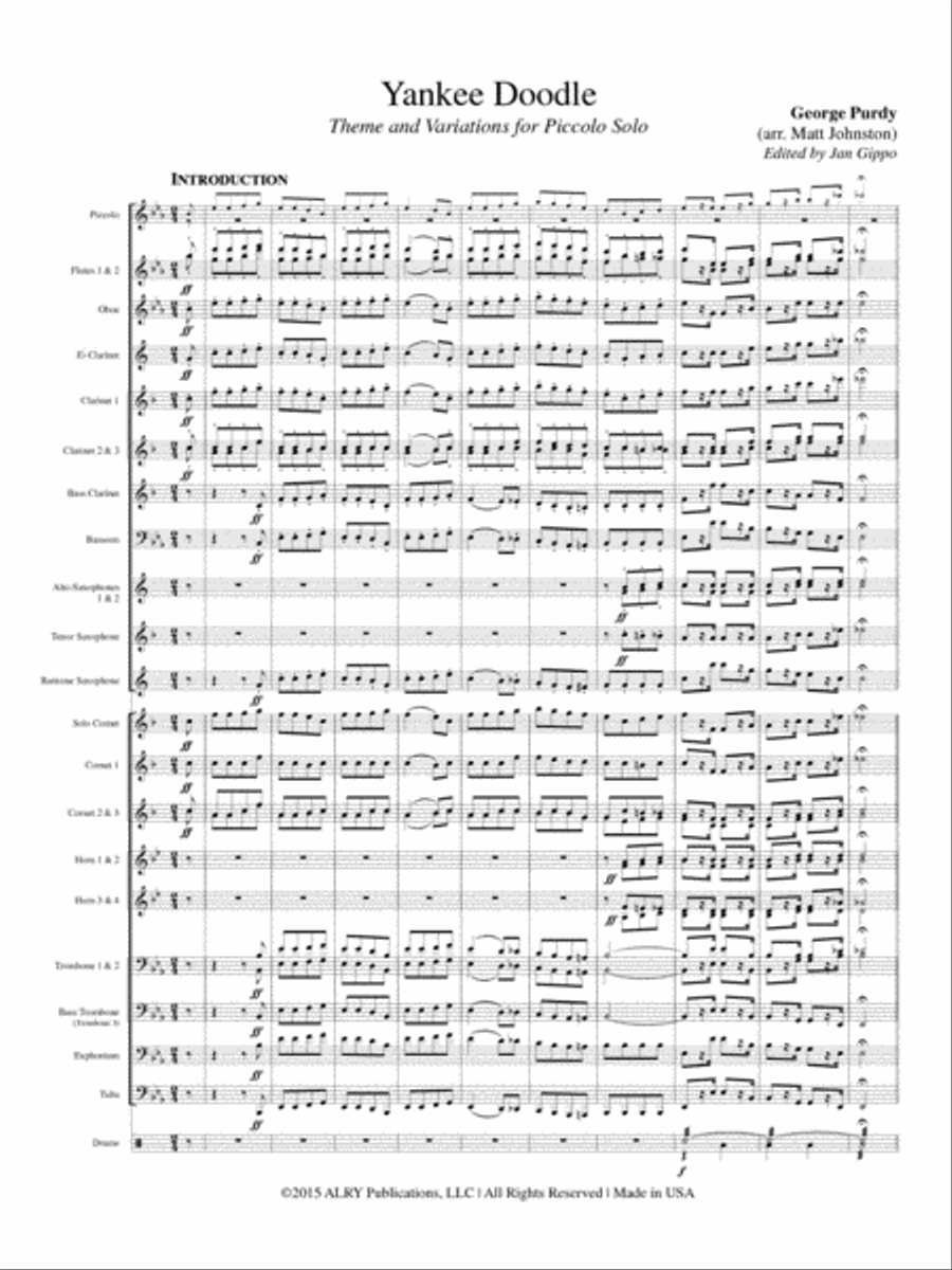 Yankee Doodle for Piccolo and Concert Band Concert Band scores gallery preview page 2