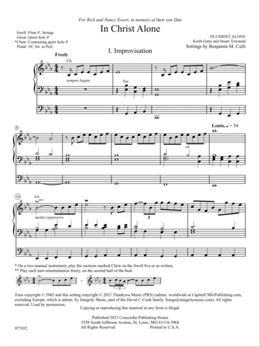 In Christ Alone: Three Settings for Organ Organ Solo scores gallery preview page 2