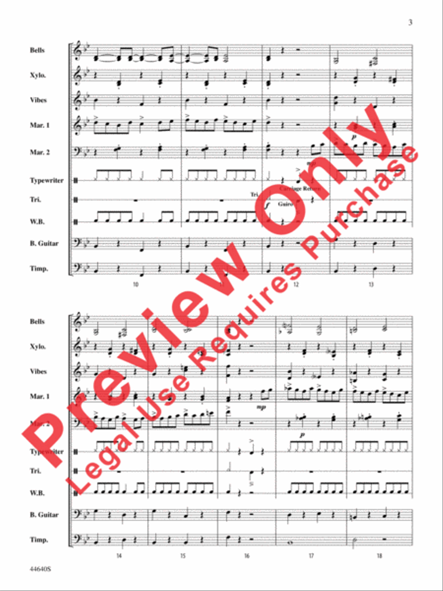 The Typewriter Percussion Ensemble scores gallery preview page 4