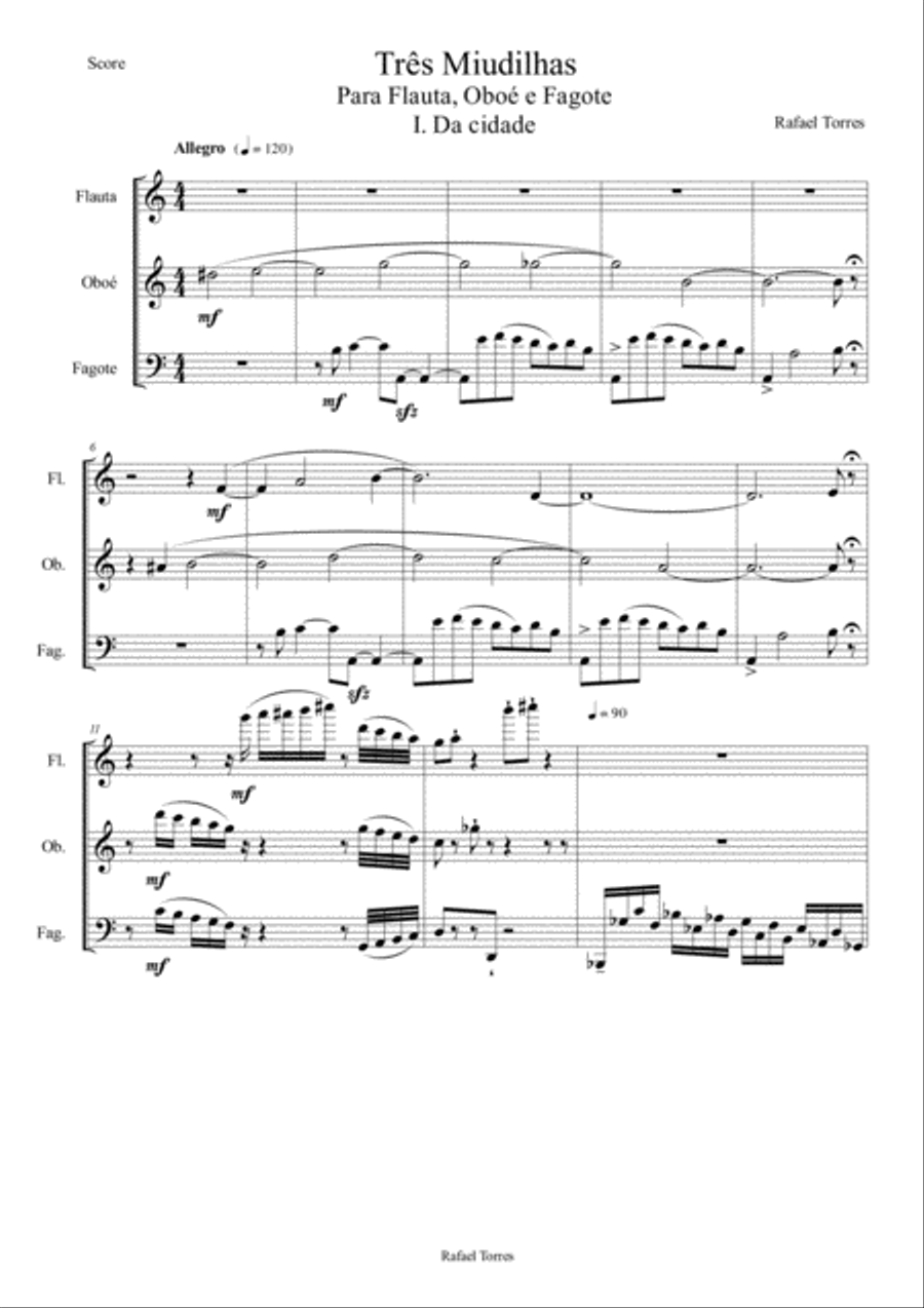 Three Miudilhas for Woodwind Trio - 1. Miudilha da Cidade image number null