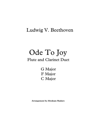 Book cover for Beethoven`s Ode to Joy Flute Clarinet Duet-Three Tonalities Included