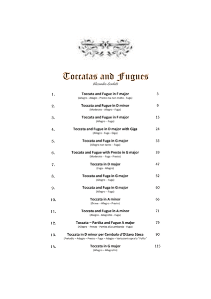 Scarlatti A - 14 Toccatas and Fugues for Cembalo or Piano - Complete Scores