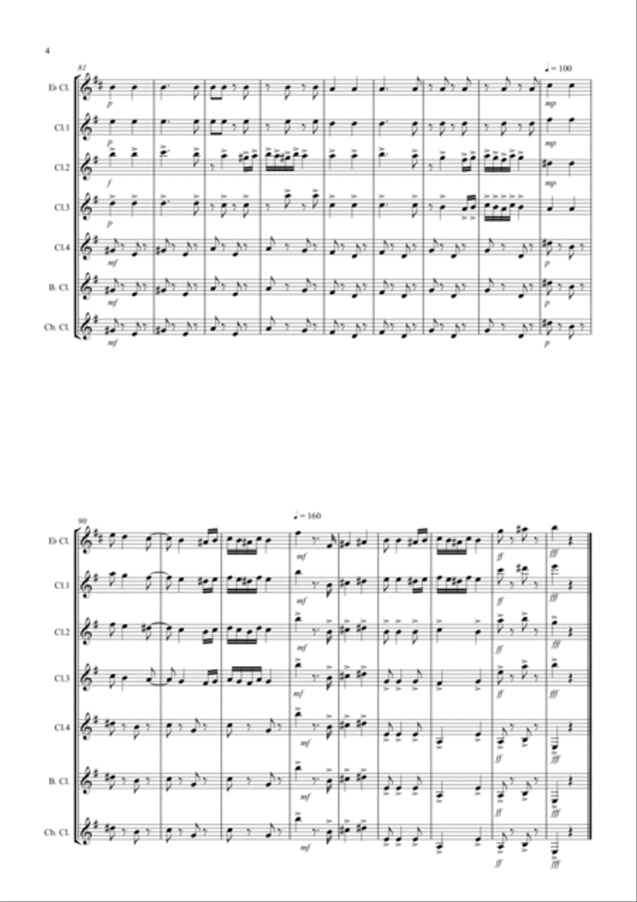 Hungarian Dance No.5 for Clarinet Choir Clarinet Choir scores gallery preview page 4