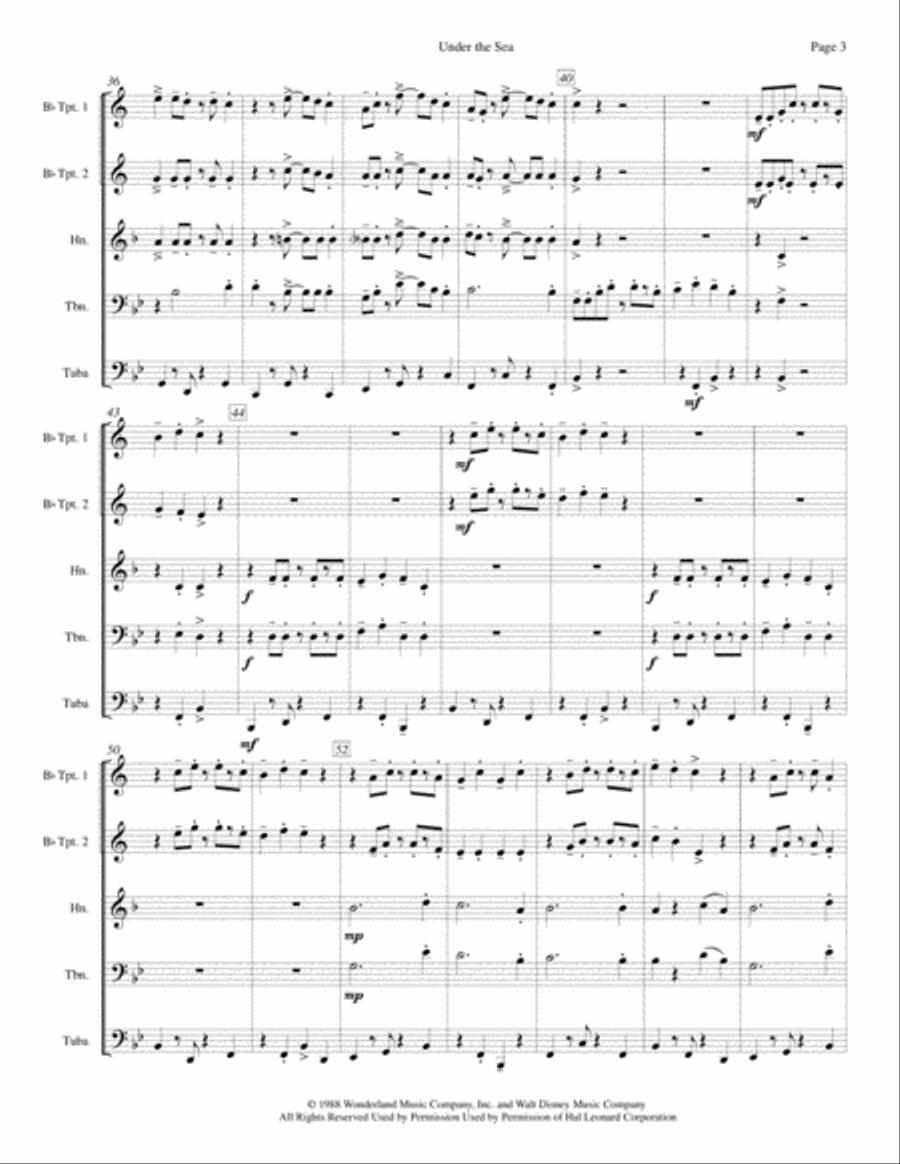 Under The Sea Brass Ensemble scores gallery preview page 5