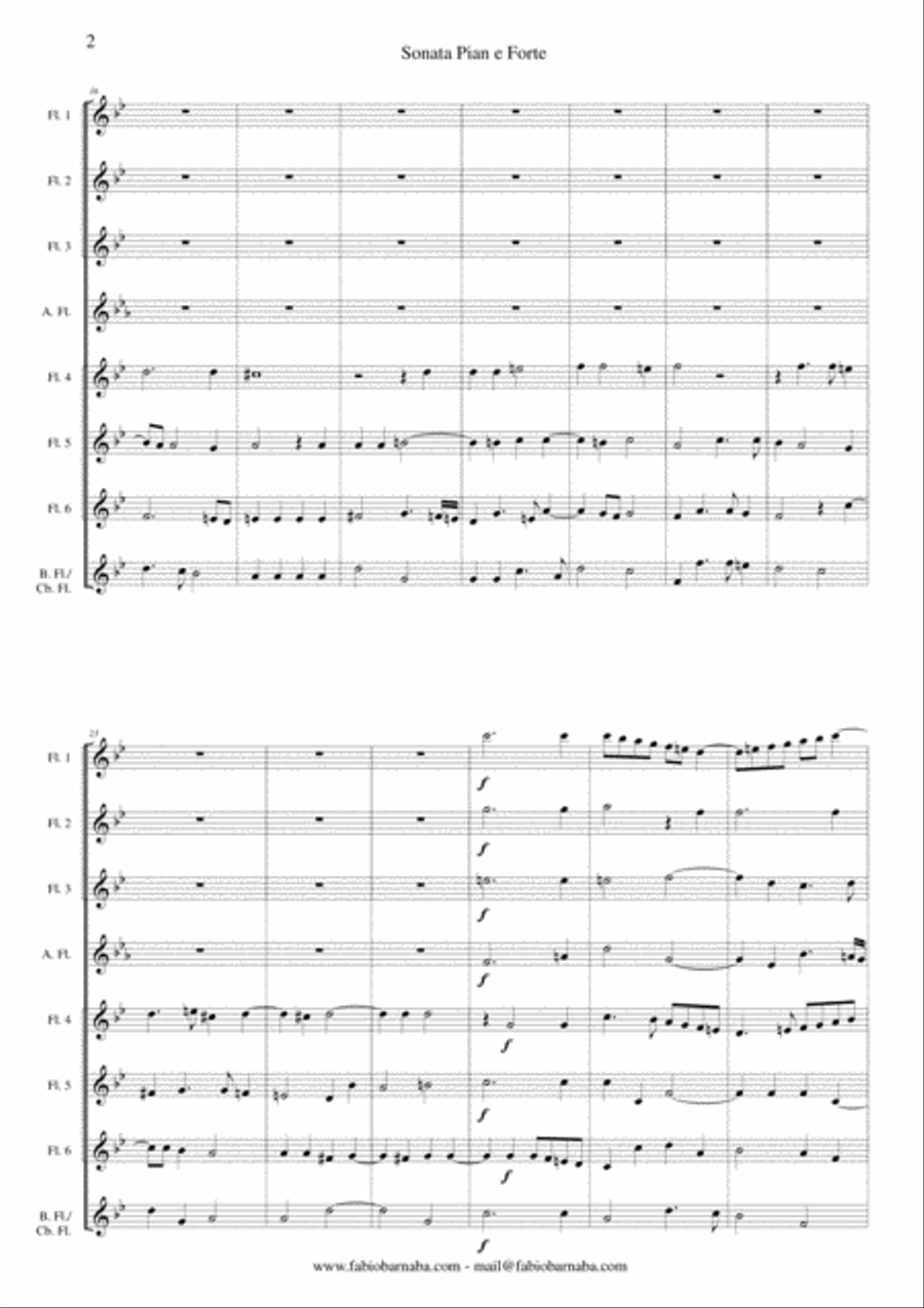 Sonata Pian e Forte by Giovanni Gabrieli - for Flute Choir Flute Choir scores gallery preview page 3