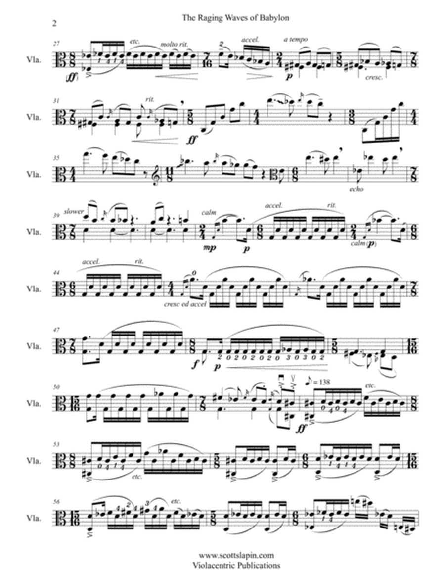 The Raging Waves of Babylon for Solo Viola (from Violacentrism, The Opera)