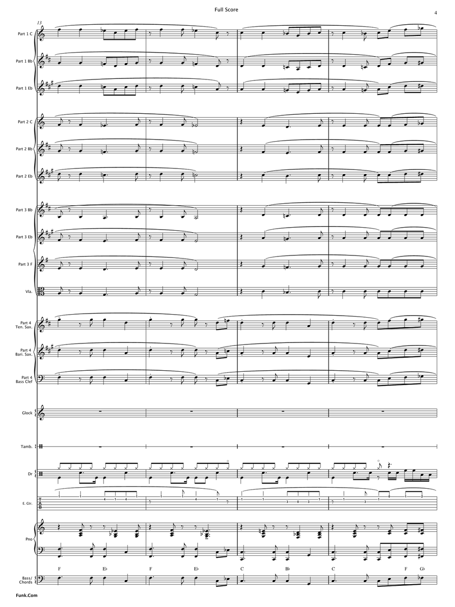 Funk.Com (Flexible Instrumentation) Concert Band scores gallery preview page 6