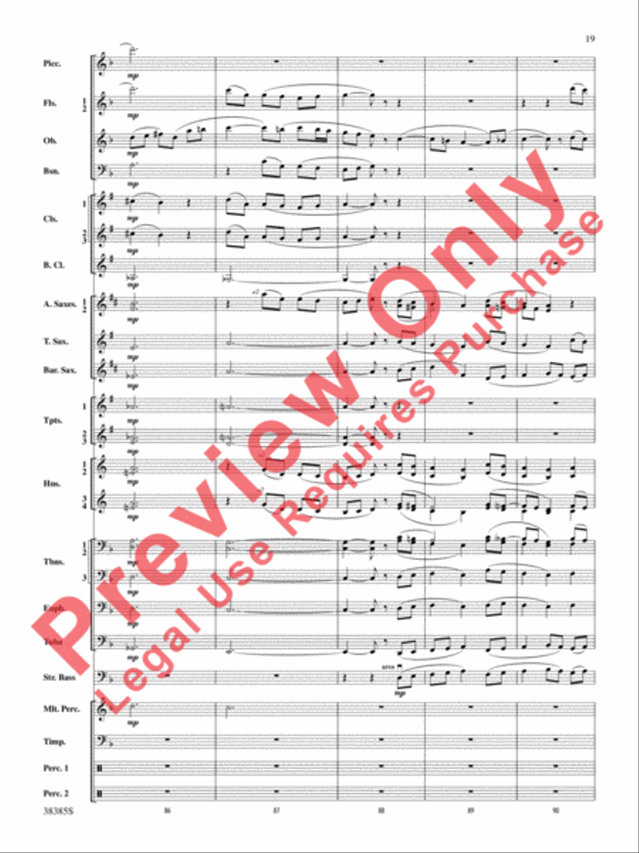 Fantasia on the Alleluia Hymn Concert Band scores gallery preview page 20