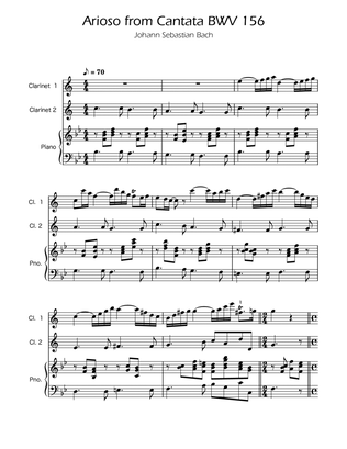 Arioso BWV 156 - Clarinet Duet w/ Piano