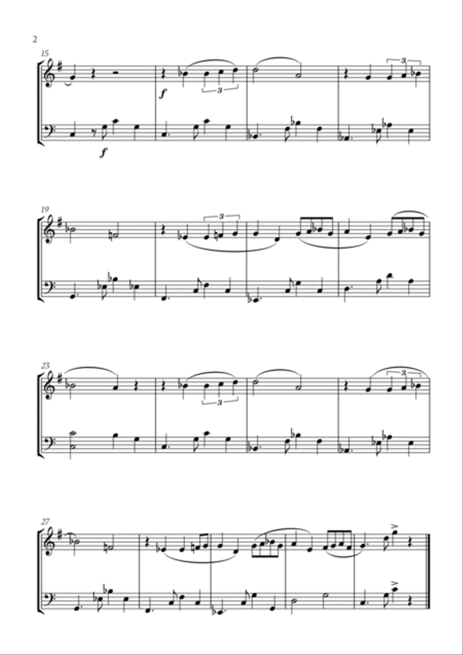 Carlos Gardel - Por Una Cabeza for French Horn and Trombone Brass Duet scores gallery preview page 2