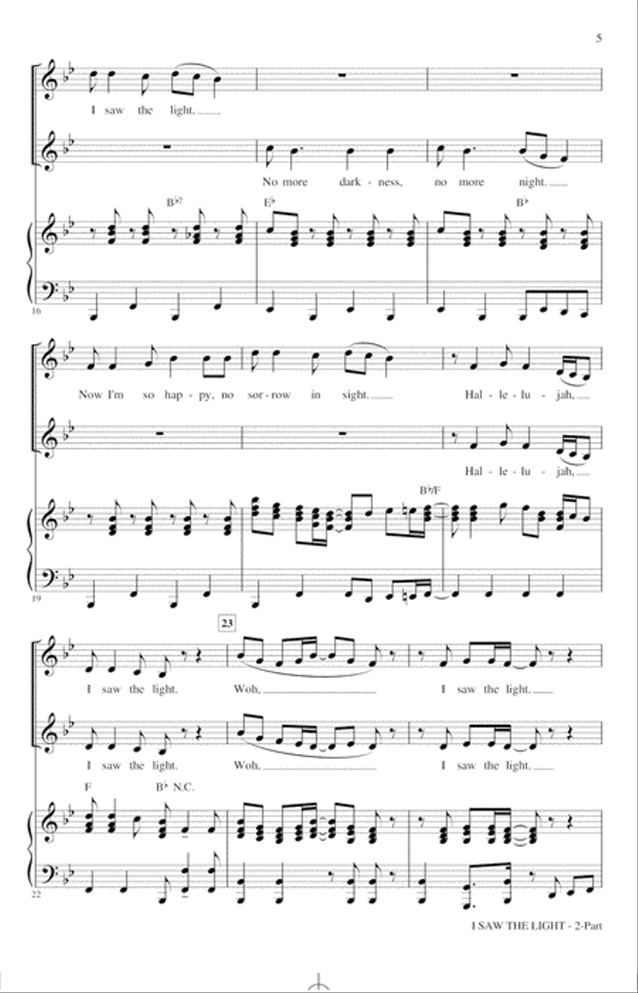I Saw The Light (arr. Audrey Snyder) 2-Part scores gallery preview page 3