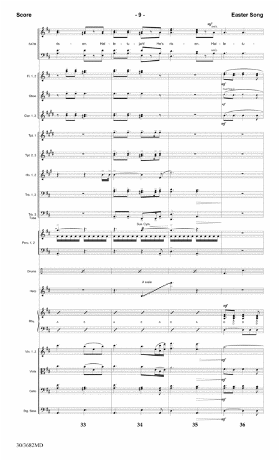 Easter Song - Orchestral Score and Parts Choir scores gallery preview page 11