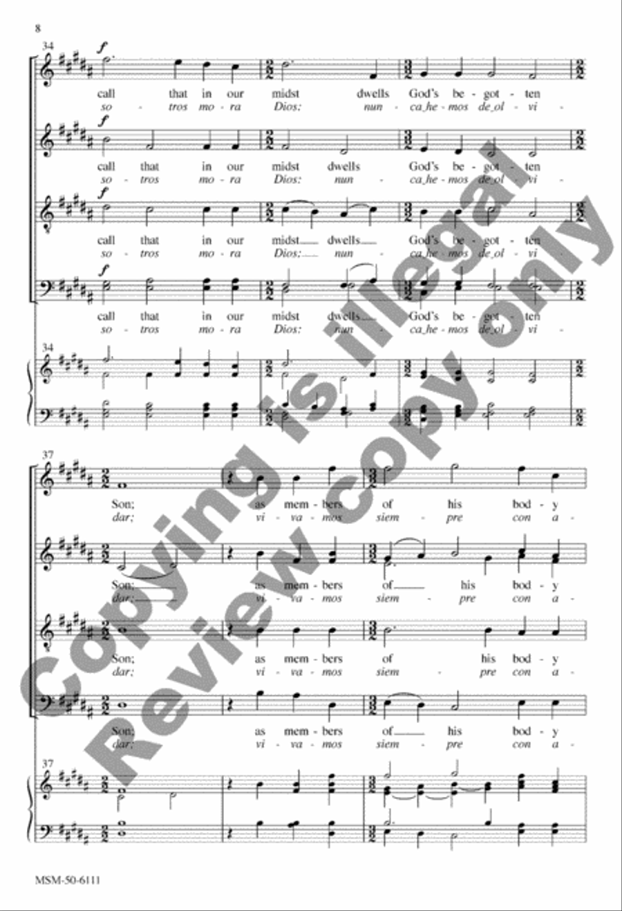 Where Charity and Love Prevail/Donde Hay Amor y Caridad Divisi scores gallery preview page 8