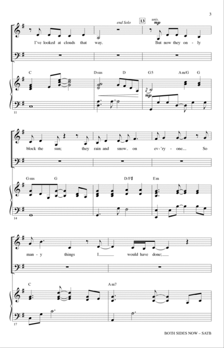 Both Sides Now (arr. Roger Emerson) 4-Part scores gallery preview page 2