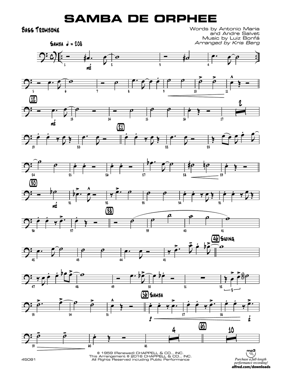 Samba de Orphee: Bass Trombone