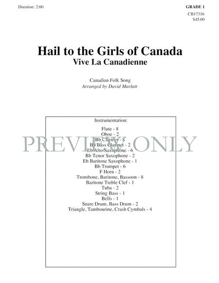 Hail to the Girls of Canada