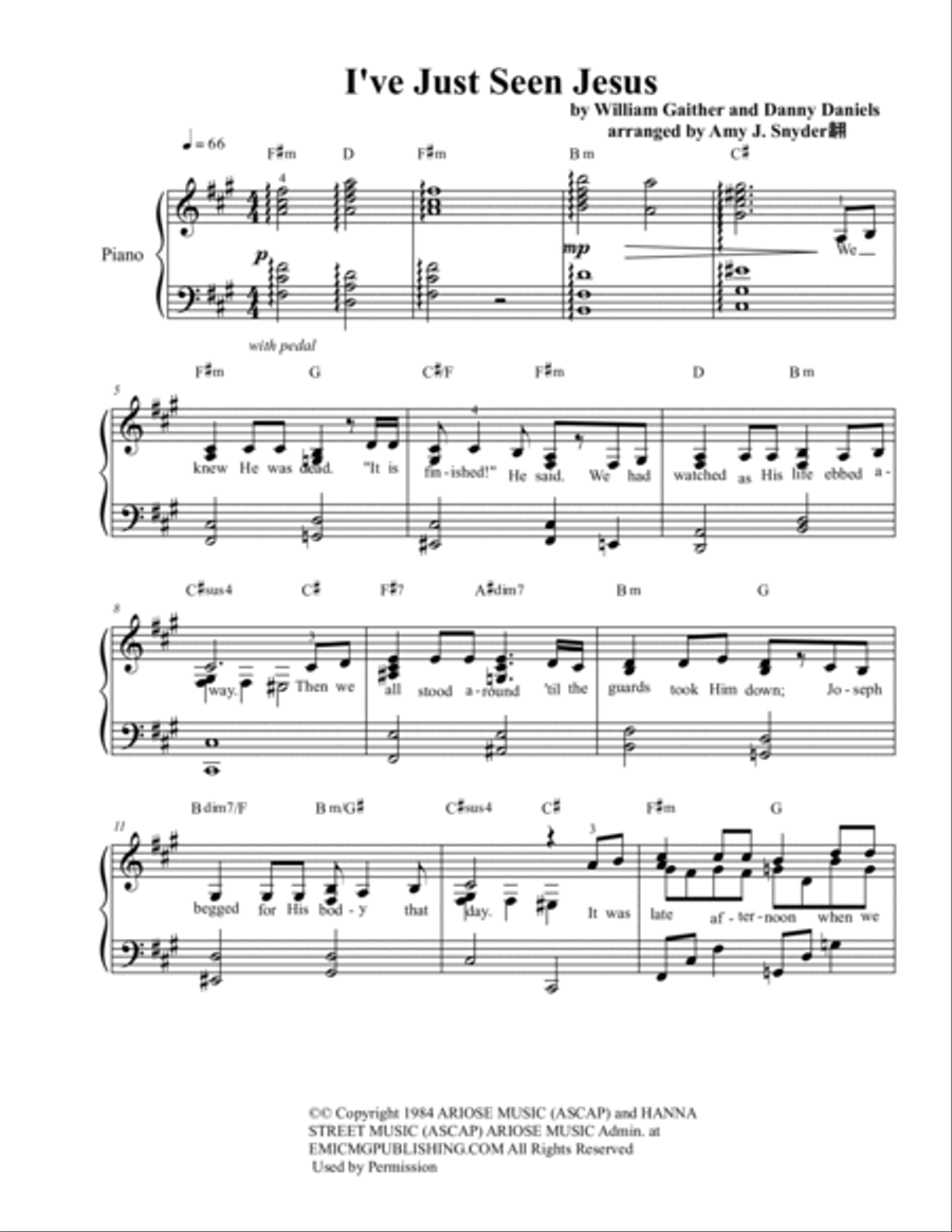 I've Just Seen Jesus Piano Solo scores gallery preview page 2