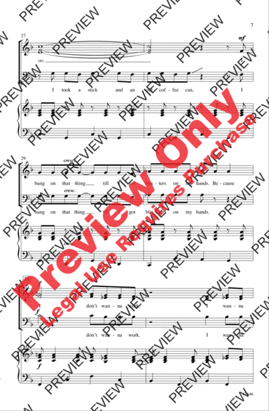Bang the Drum All Day 3-Part scores gallery preview page 7