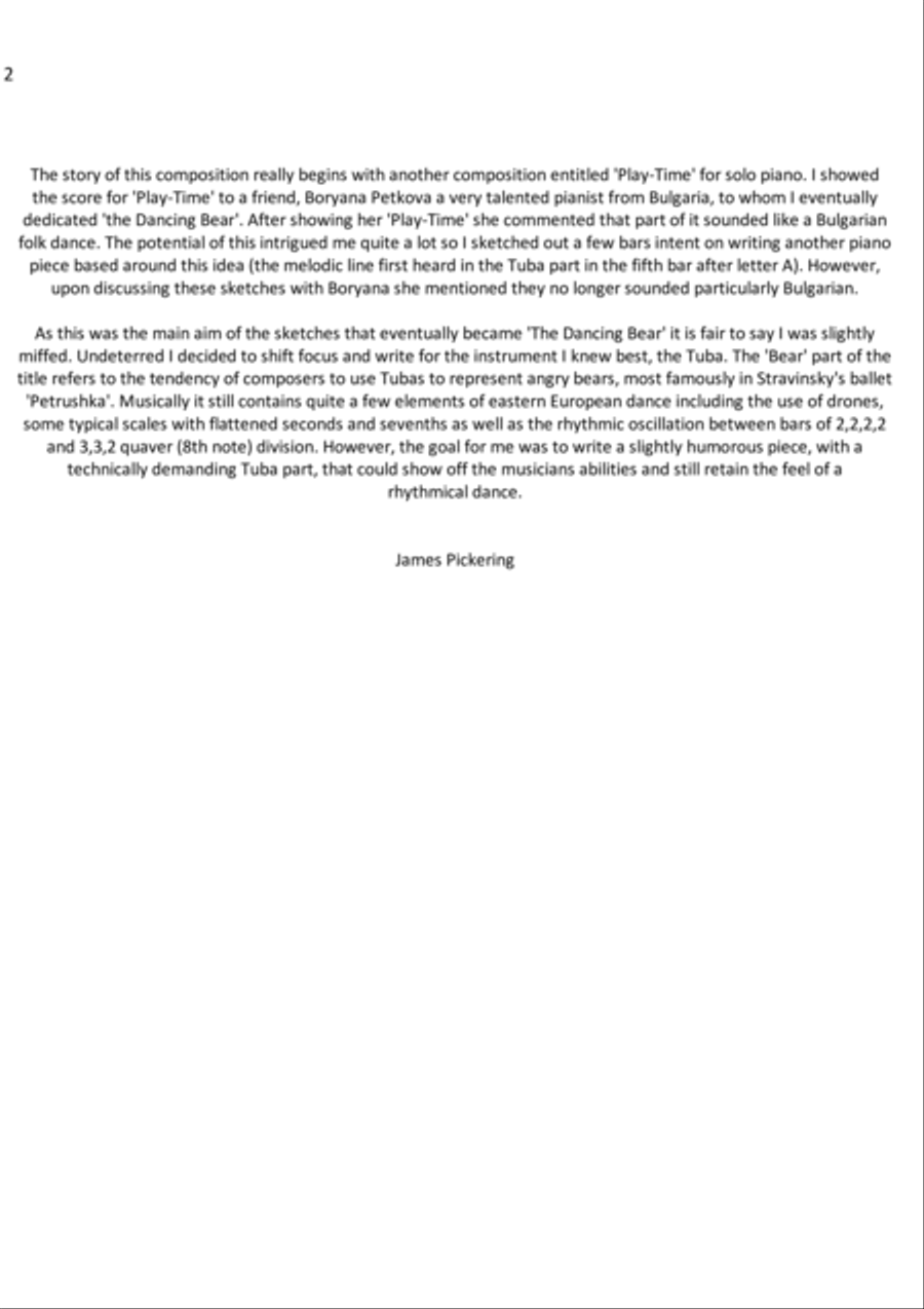 The Tale Of The Slightly Miffed Dancing Bear Score and Part scores gallery preview page 2
