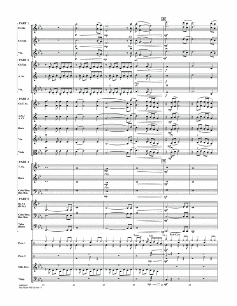 My Heart Will Go On (Love Theme from Titanic) - Full Score Concert Band scores gallery preview page 5