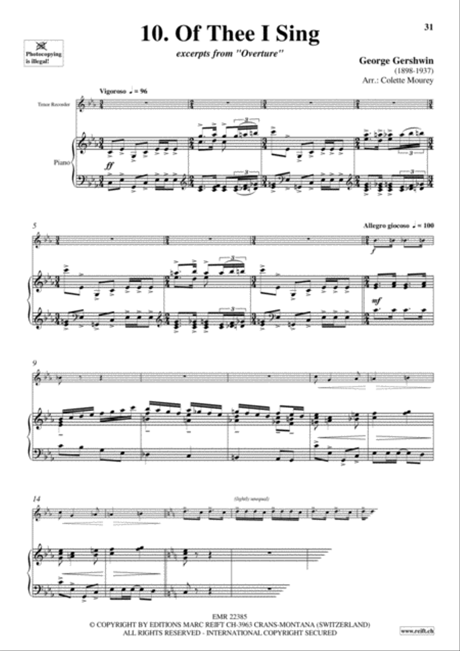 Gershwin 20 Greatest Hits Tenor Recorder scores gallery preview page 12