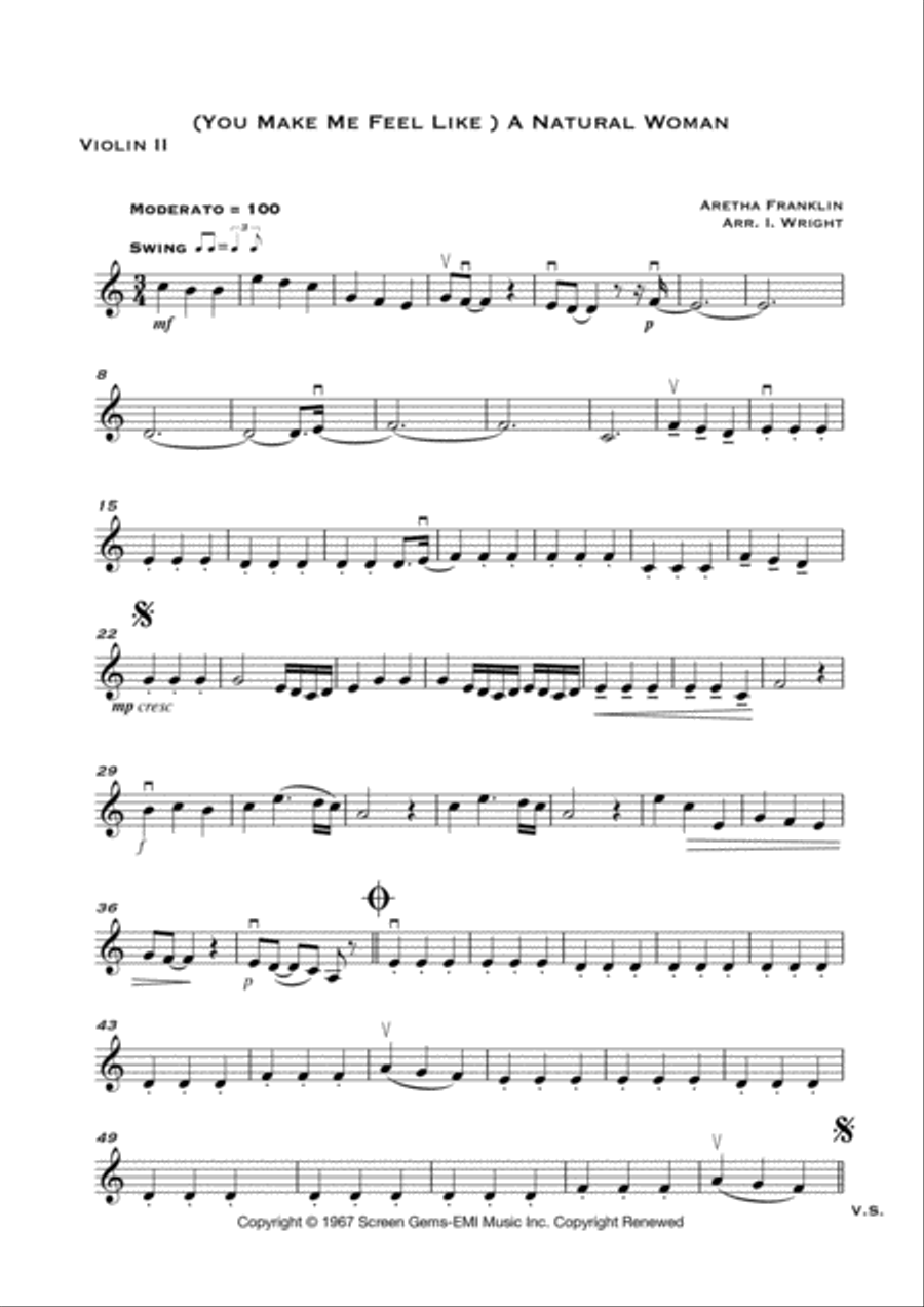 (you Make Me Feel Like) A Natural Woman String Quartet scores gallery preview page 3