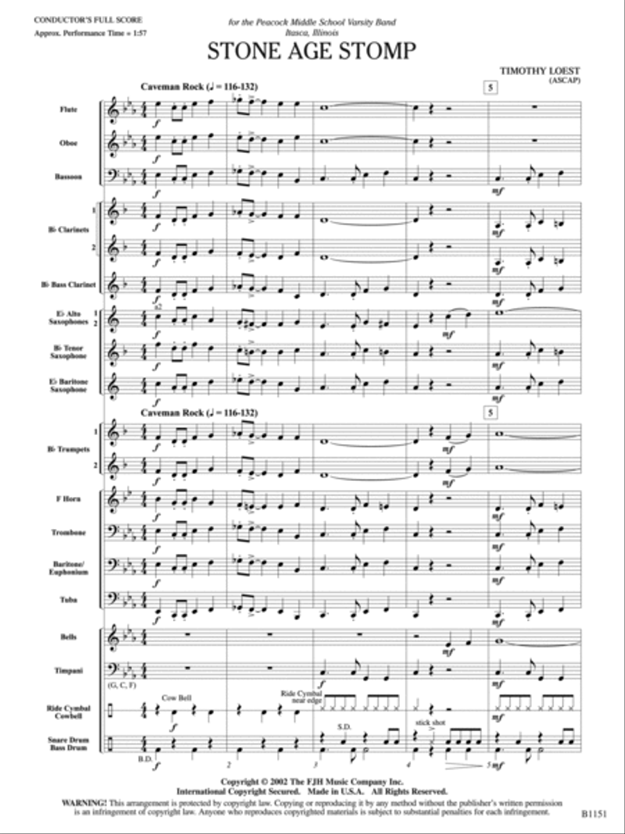 Stone Age Stomp: Score Concert Band scores gallery preview page 3