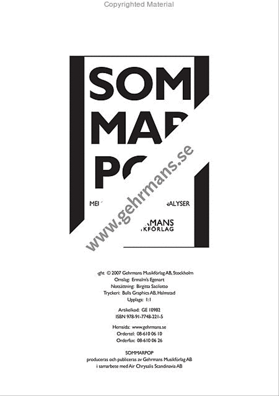 Sommarpop Sommarpop Piano, Vocal, Guitar scores gallery preview page 2