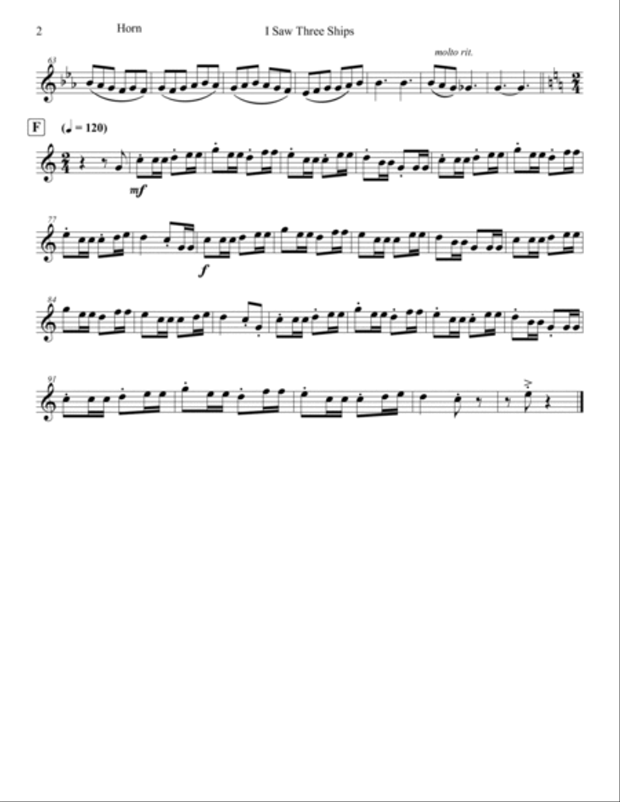 I Saw Three Ships I Saw Three Ships Brass Ensemble scores gallery preview page 2