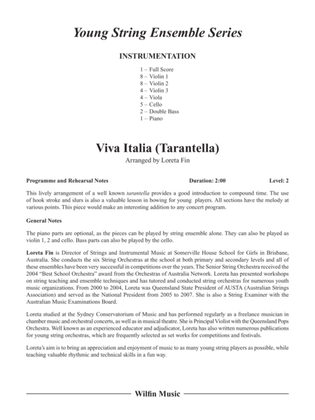 Viva Italia (Tarentella): Score