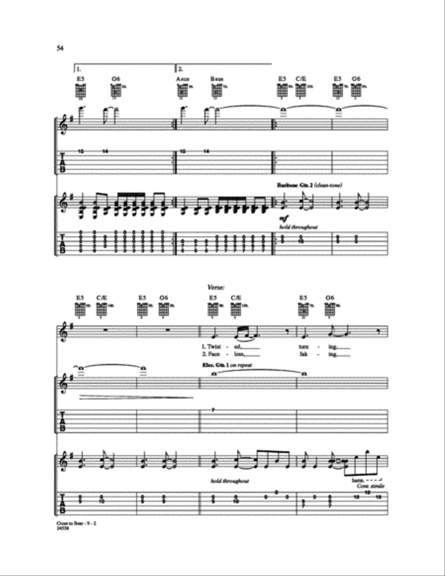 Cross to Bear Electric Guitar scores gallery preview page 2