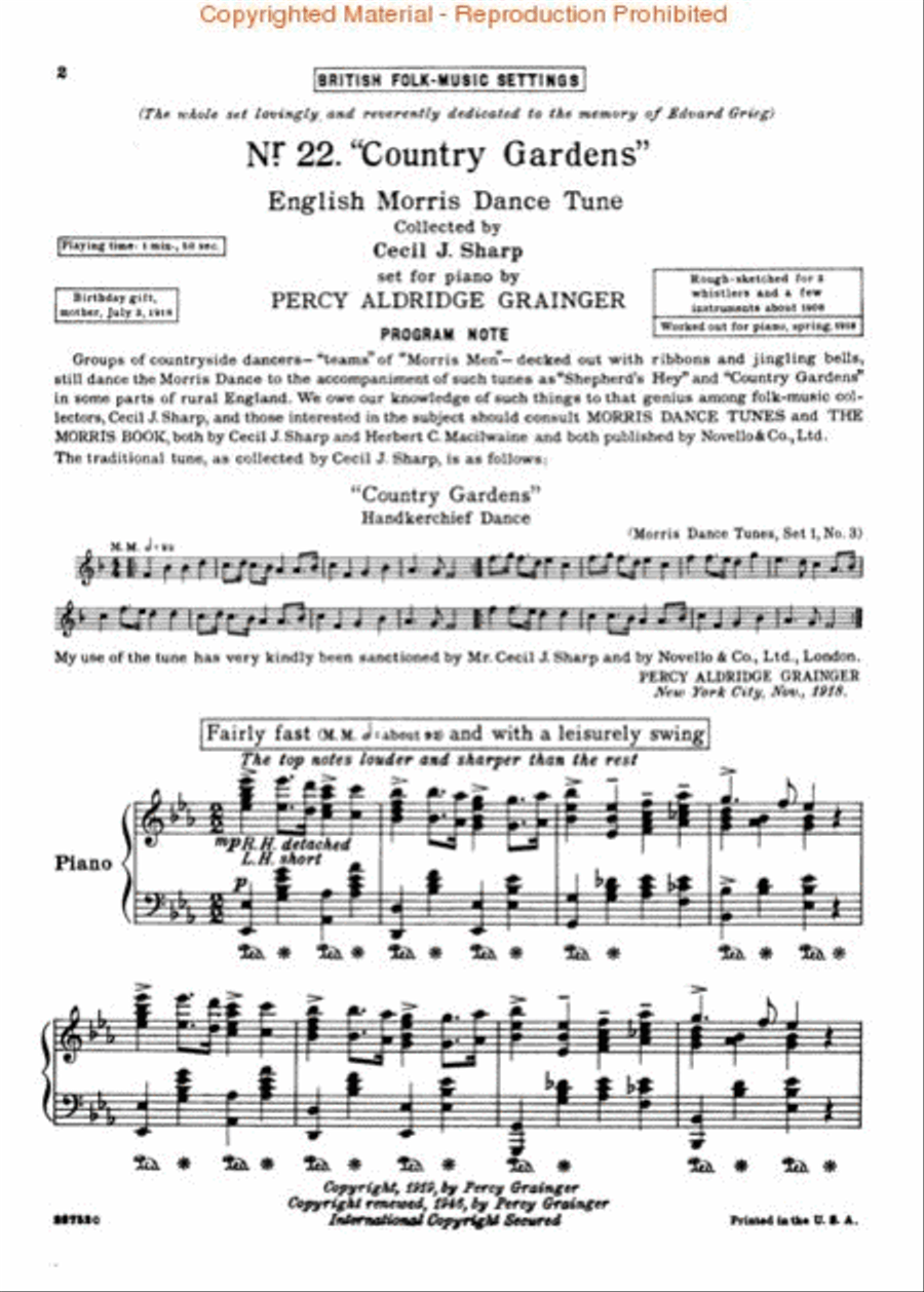 Country Gardens Piano Solo scores gallery preview page 2