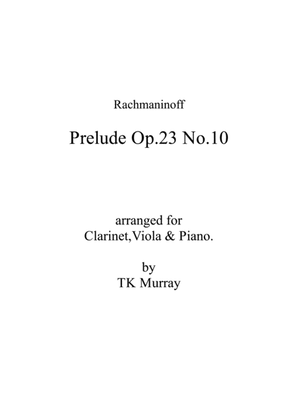 Book cover for Rachmaninoff - Prelude Op23 No10 - Clarinet, Viola & Piano