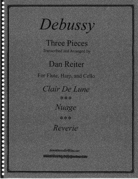 Debussy Three Pieces for flute, harp and cello trio. concerts, wedding, relaxation music, sacred. image number null