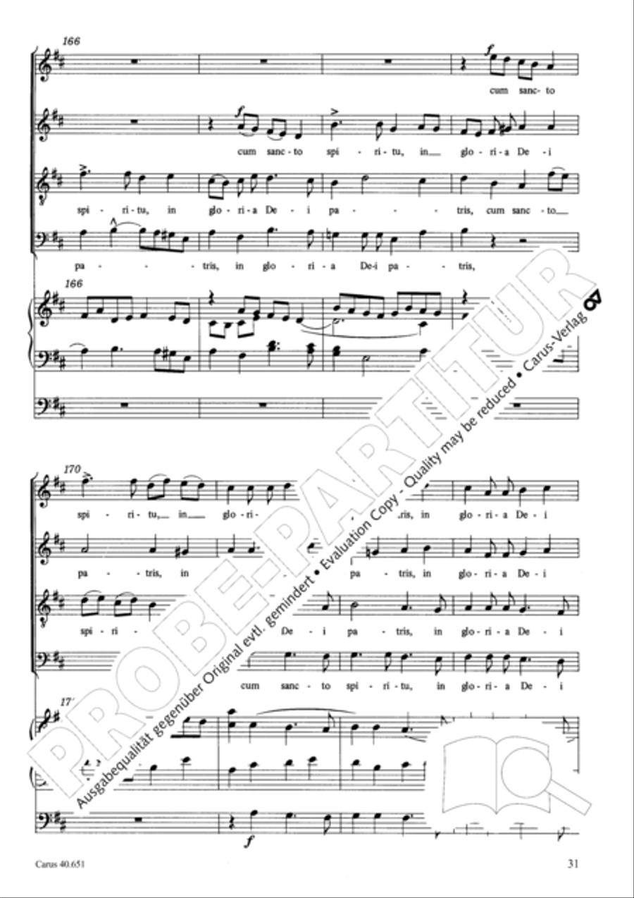 Mass in D Major (Missa in D) 4-Part scores gallery preview page 40