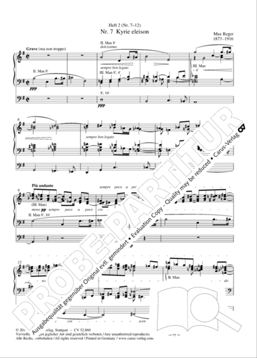 12 Stucke, Op. 59 Heft 2 Organ Solo scores gallery preview page 3