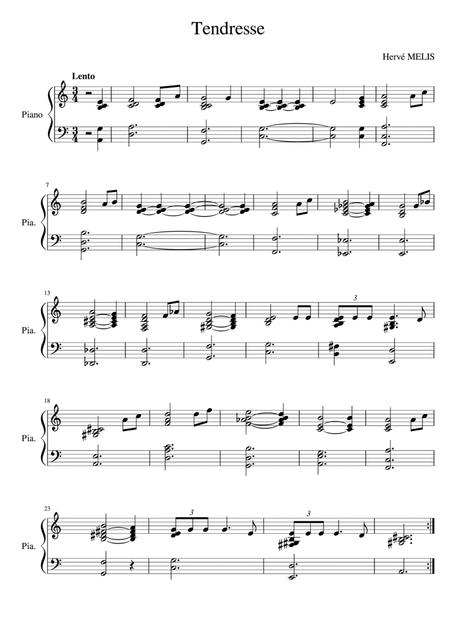 Tendresse Tendresse Piano Solo scores gallery preview page 1