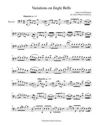 Variations on Jingle Bells for solo bassoon