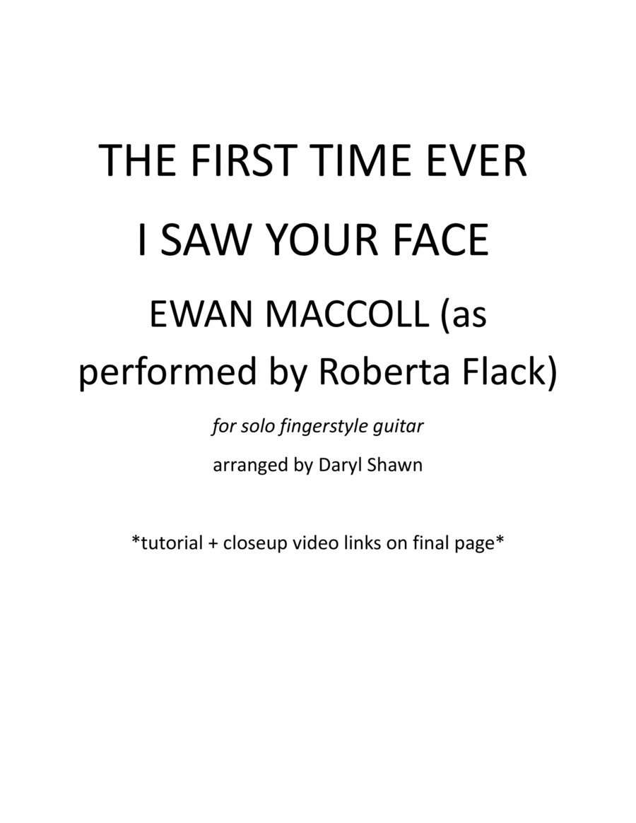 The First Time Ever I Saw Your Face Guitar Tablature scores gallery preview page 1