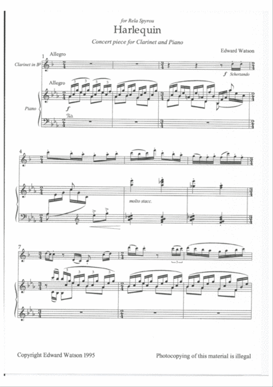 Harlequin Harlequin Clarinet Solo scores gallery preview page 2