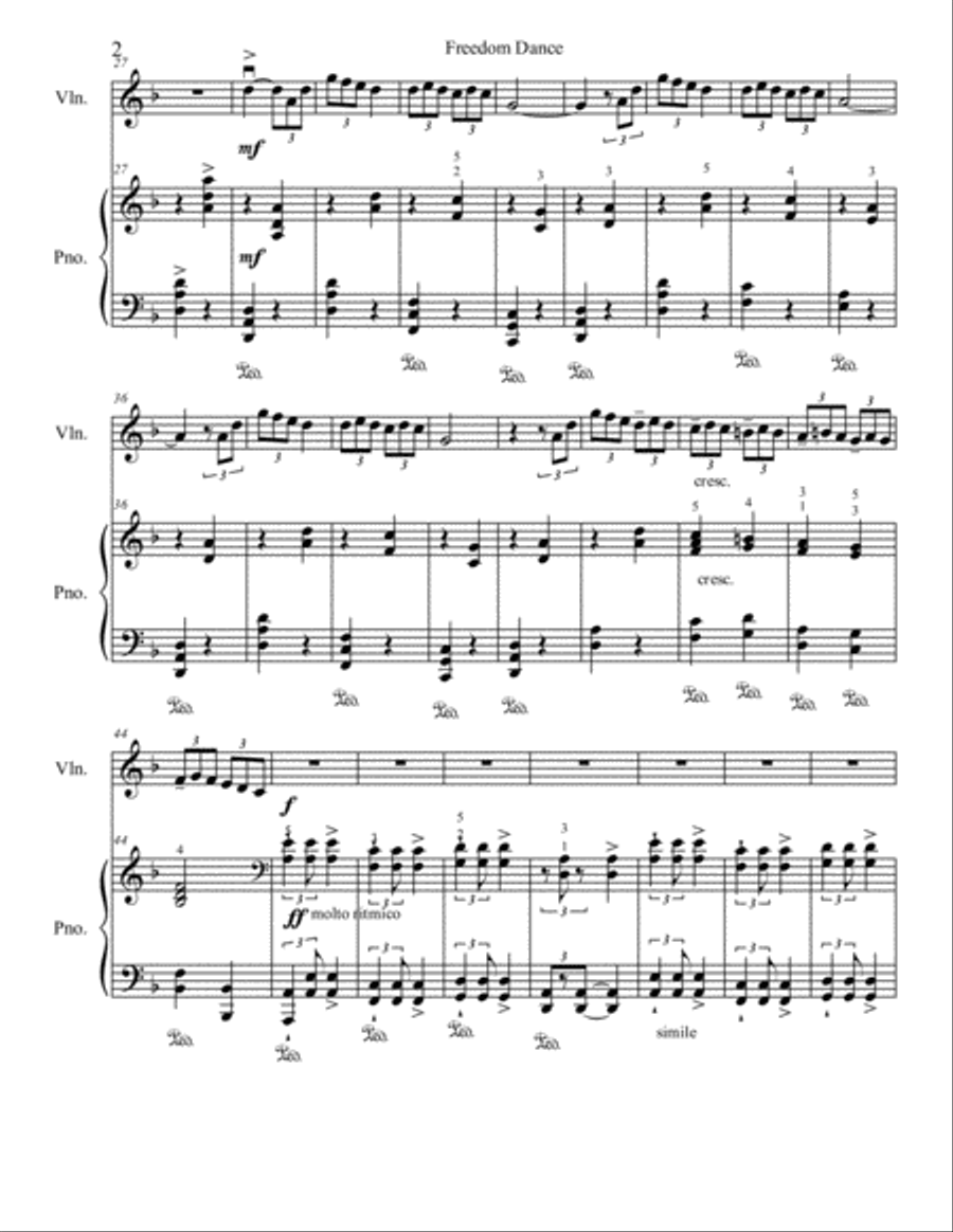 Freedom Dance Violin Solo scores gallery preview page 2