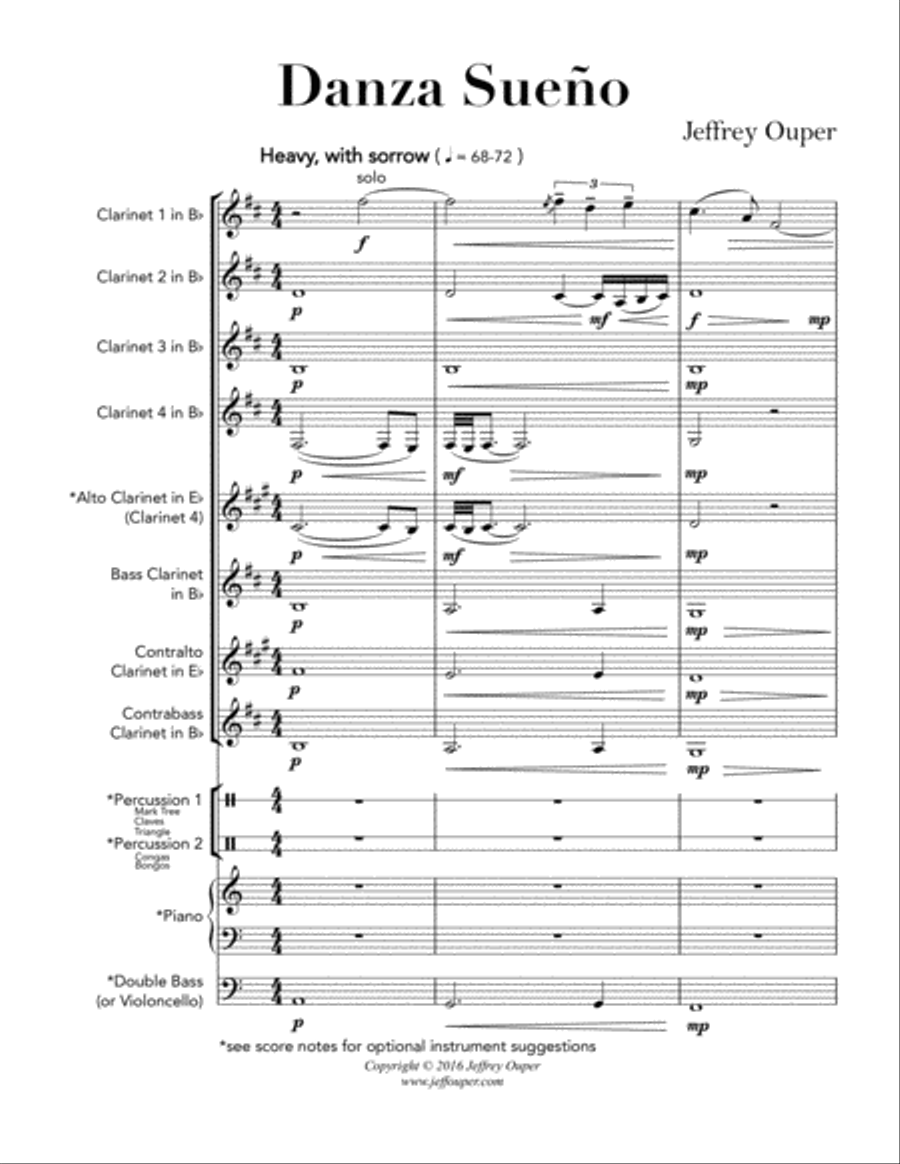 Danza Sueno (Clarinet Choir) Clarinet Choir scores gallery preview page 1