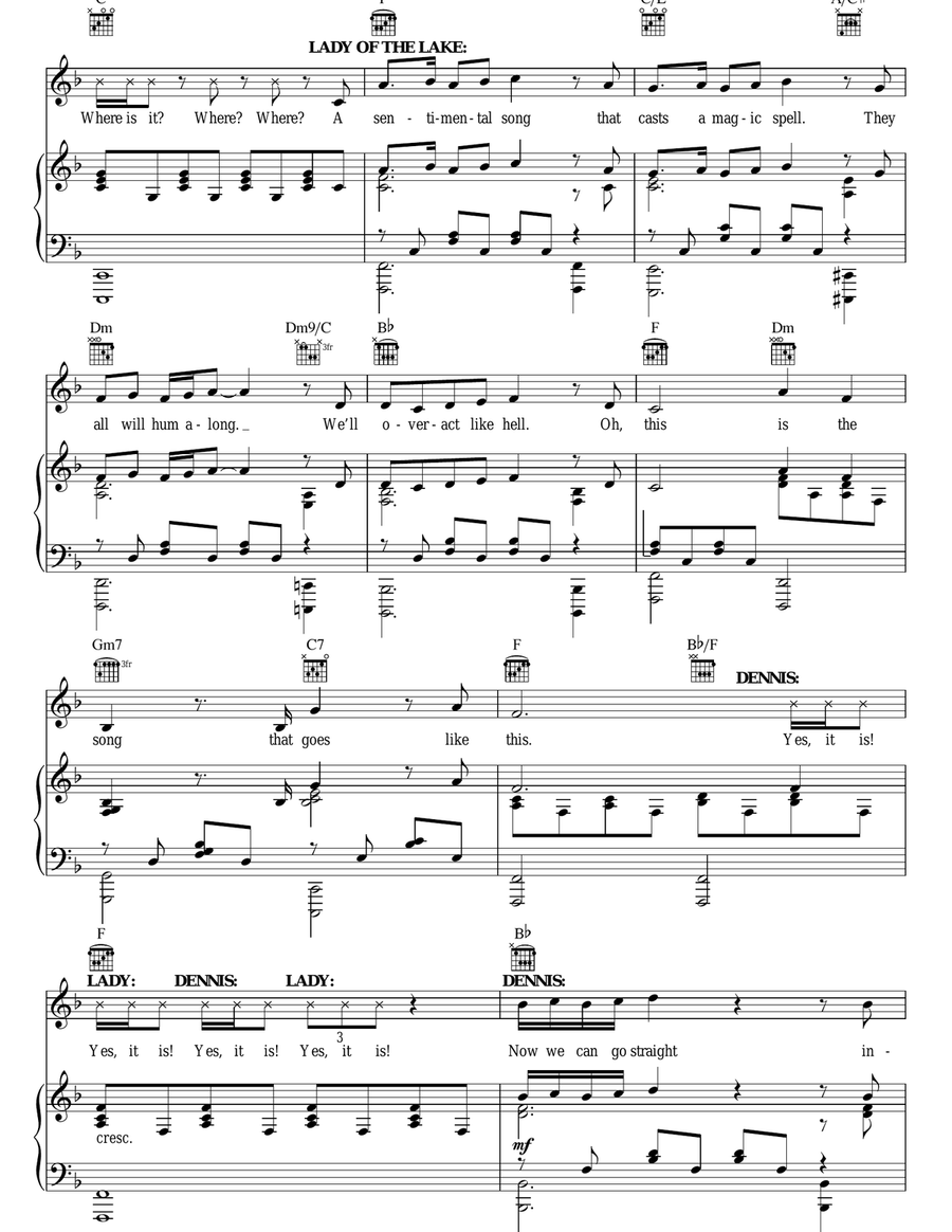 The Song That Goes Like This (from Monty Python's Spamalot) Guitar scores gallery preview page 2