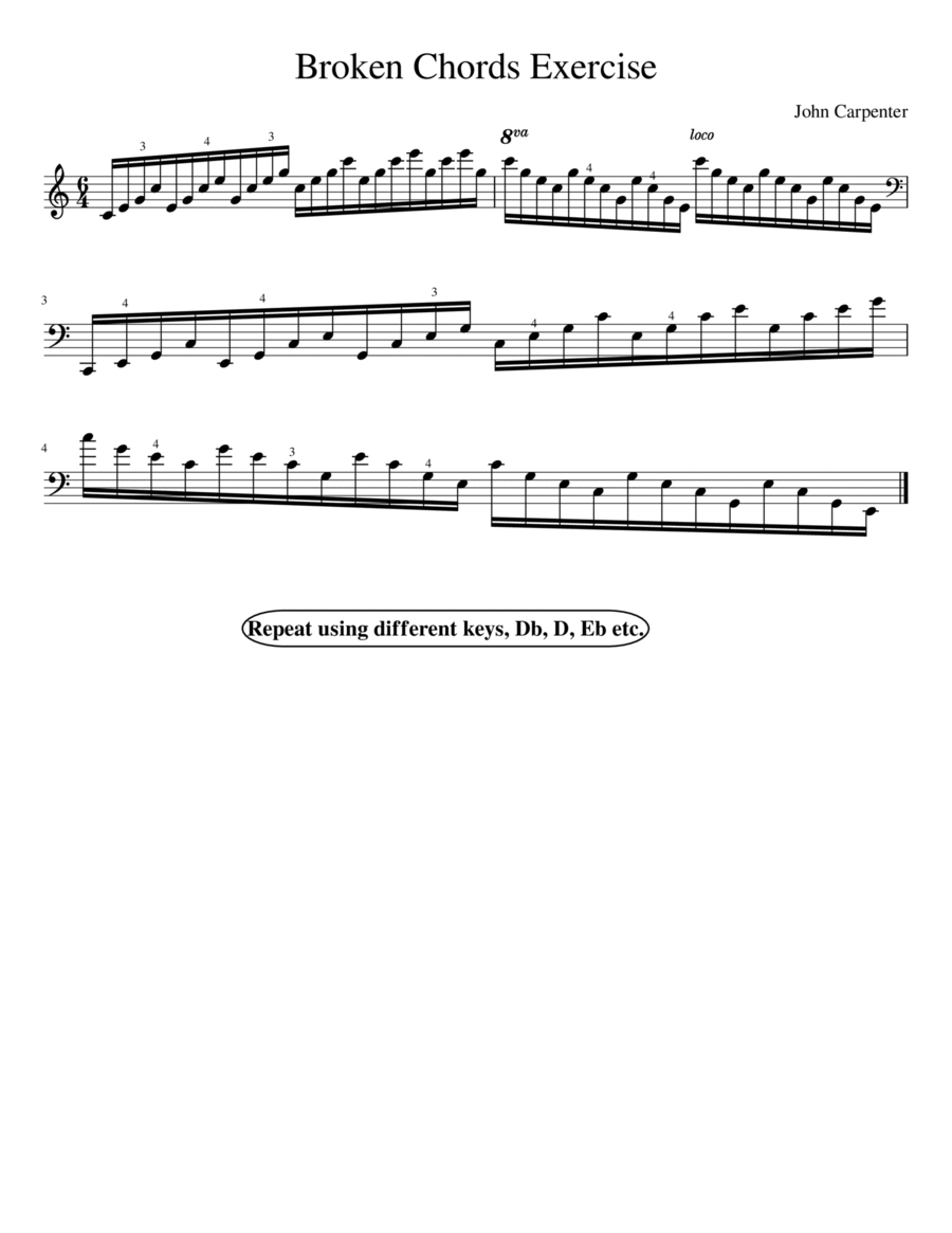 Broken Chords Exercise Piano Method scores gallery preview page 1