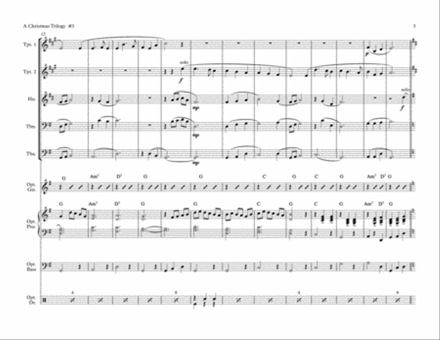 A Christmas Trilogy #3 (Brass Quintet) Brass Quintet scores gallery preview page 3