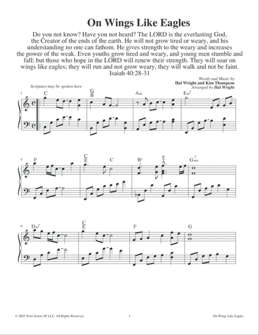On Wings Like Eagles On Wings Like Eagles Voice scores gallery preview page 1