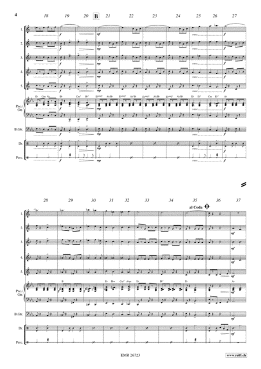 Free Time Saxophone Quintet scores gallery preview page 4